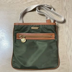 Michael Kors Kempton Olive Green Nylon Crossbody